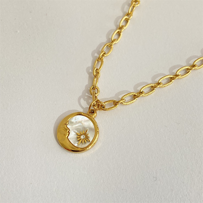 Sun and Moon Pendant Necklace