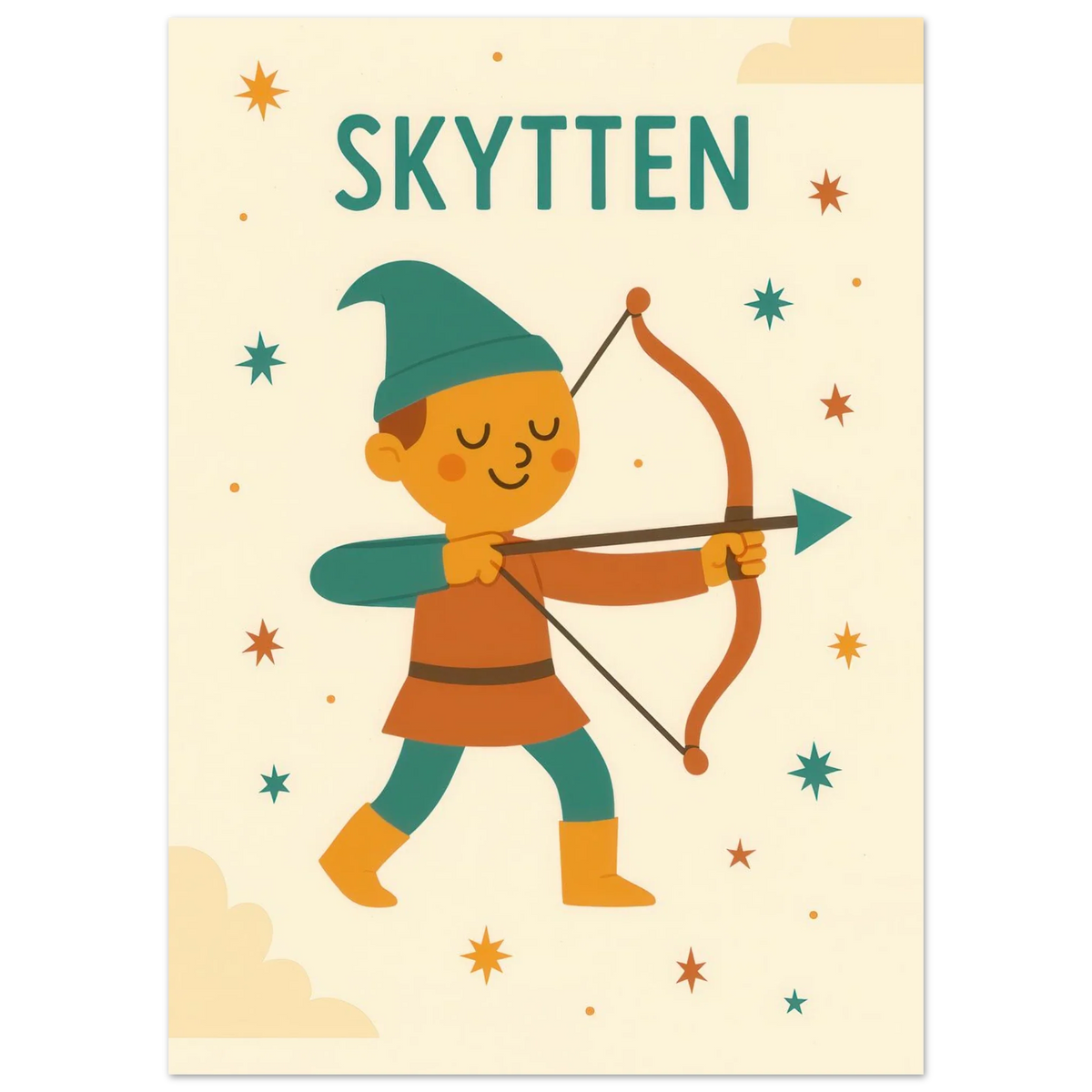 Sagittarius Archer Zodiac Art Print – Whimsical Nursery & Kids Room Decor in Various Sizes