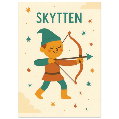 Sagittarius Archer Zodiac Art Print – Whimsical Nursery & Kids Room Decor in Various Sizes