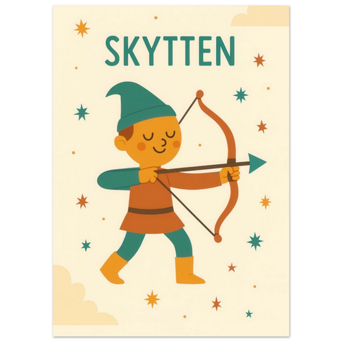 Sagittarius Archer Zodiac Art Print – Whimsical Nursery & Kids Room Decor in Various Sizes