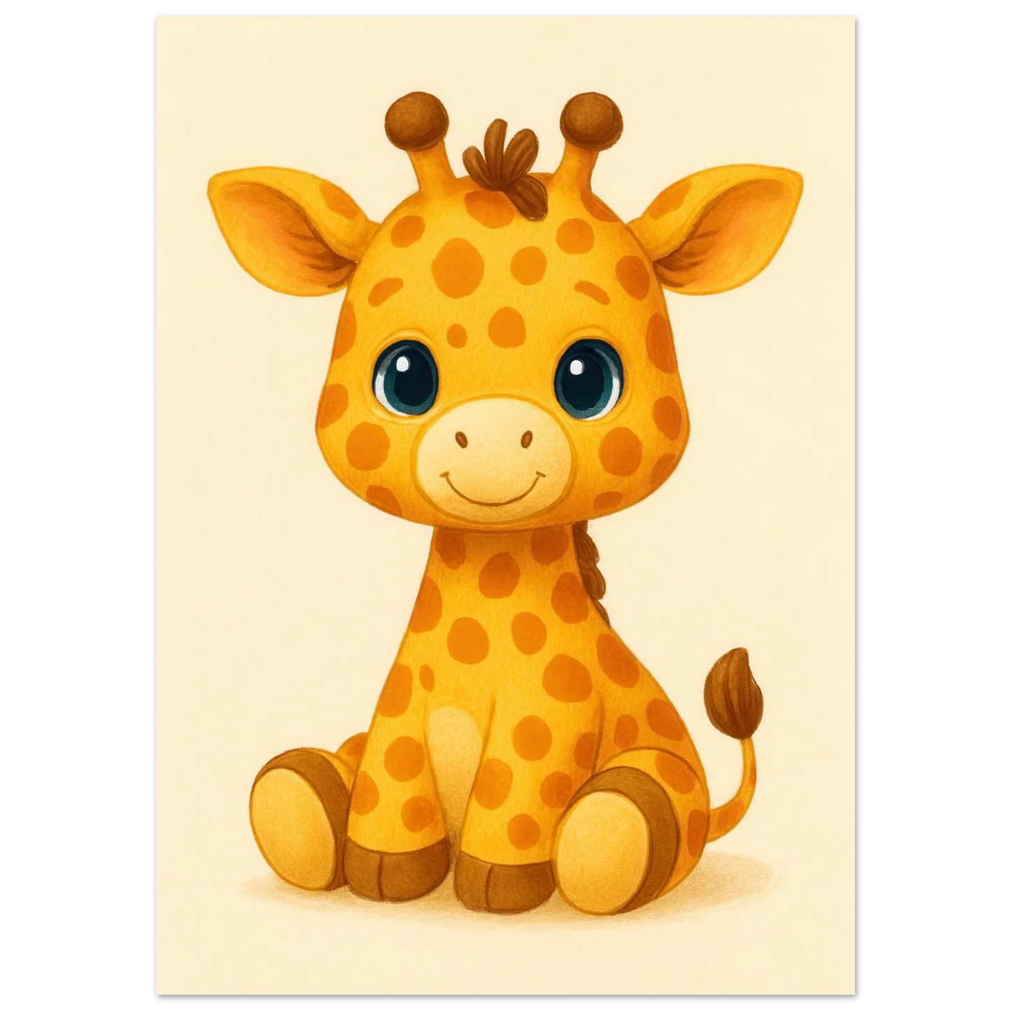 Söt Giraff Illustration Konsttryck – Läckert Barnrumsinredning i Olika Storlekar