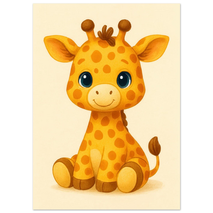 Söt Giraff Illustration Konsttryck – Läckert Barnrumsinredning i Olika Storlekar