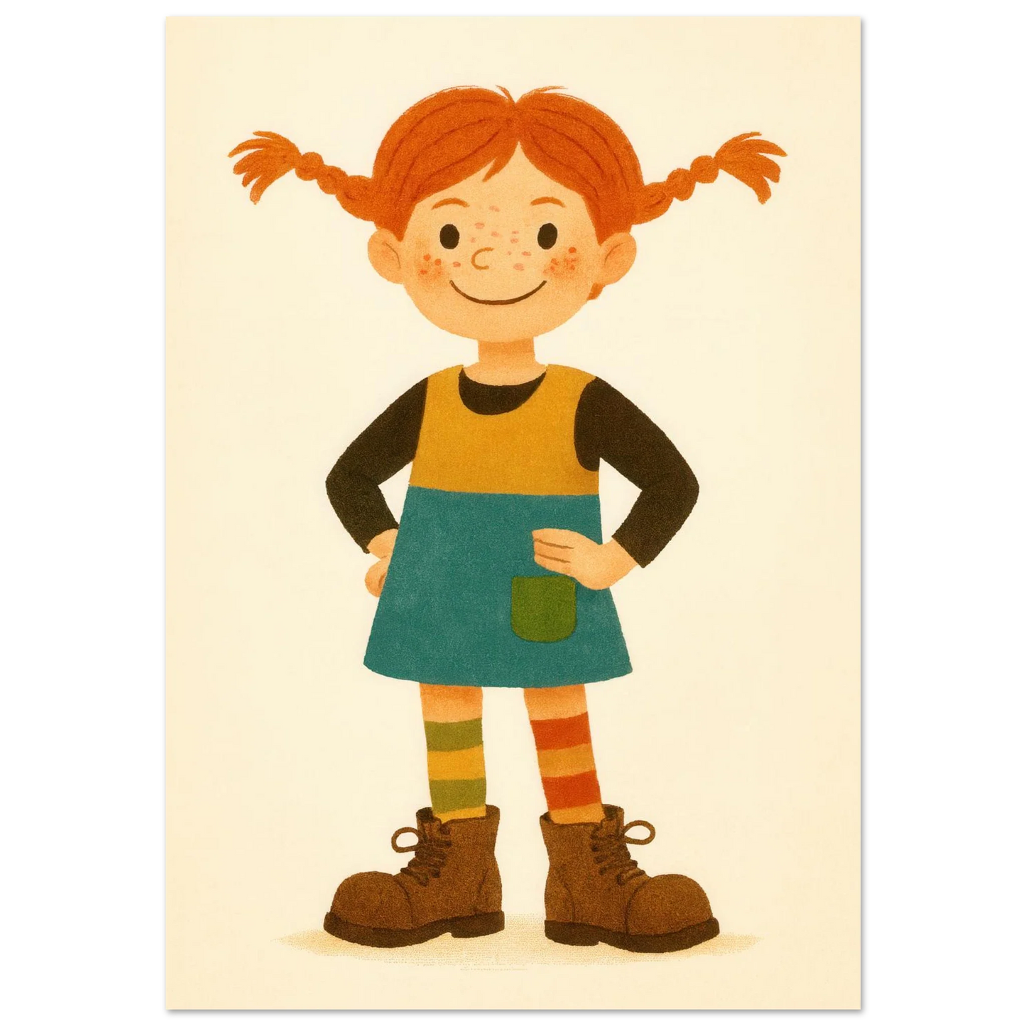 Pippi Långstrump Klassisk Poster – Livfull Konst för Barnrummet