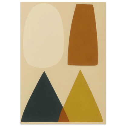 Minimalist Landscape Art Print – Earthy Tones & Abstract Shapes