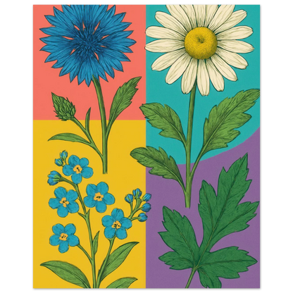 Frukter Botanisk Konsttryck - Livfulla Blomster på Halvblankt Premiumpapper i Flera Storlekar