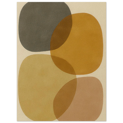 Abstrakt Jordnära Minimalistisk Konsttryck - Modern Geometri i Varma Nyanser