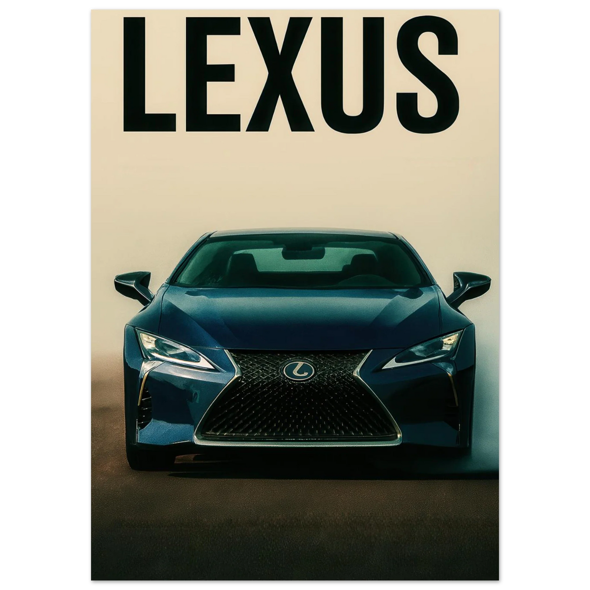 Lexus RC Performance Poster - Blå Sportbil Konsttryck