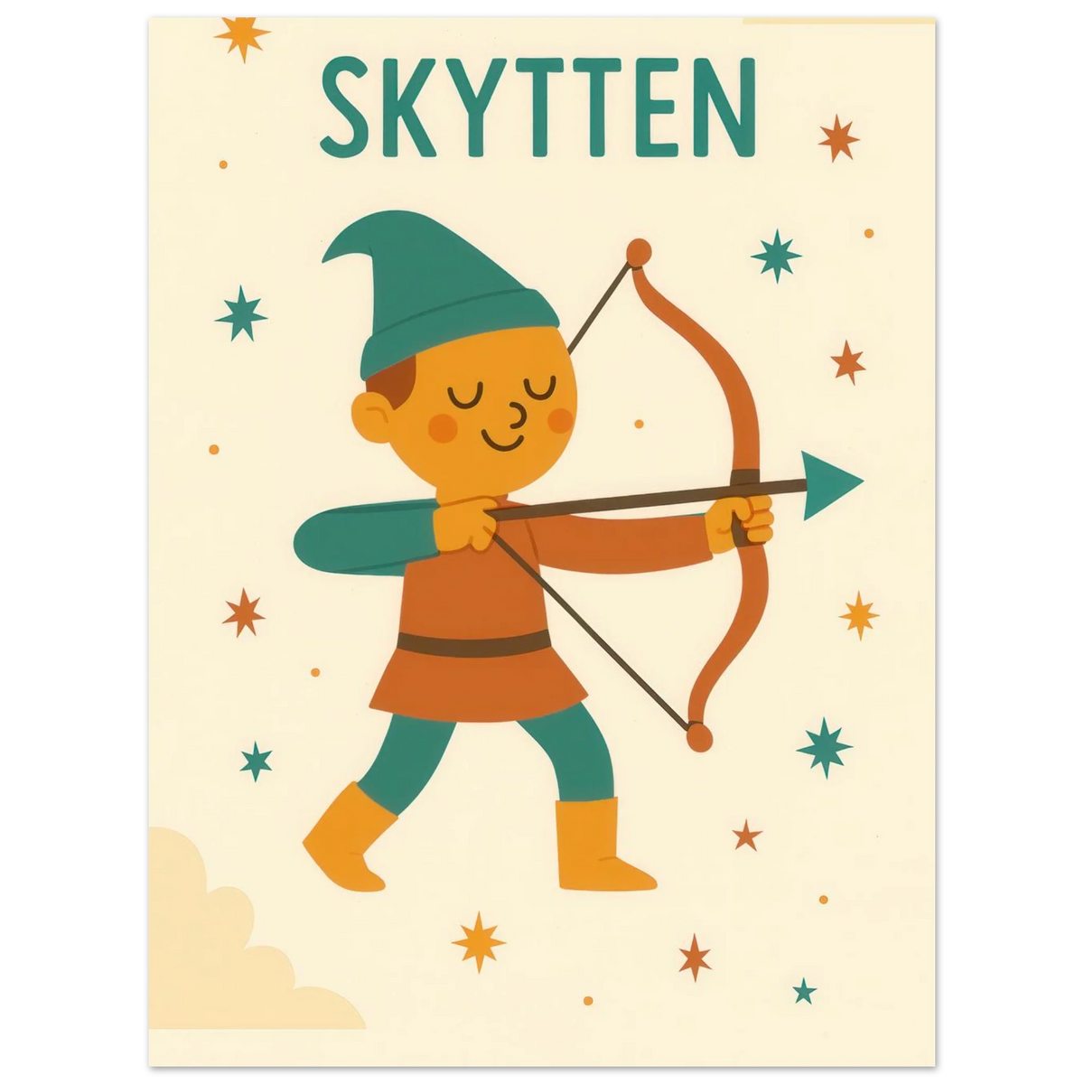 Sagittarius Archer Zodiac Art Print – Whimsical Nursery & Kids Room Decor in Various Sizes
