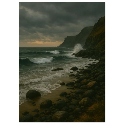 Dramatic Stormy Coastline Poster - "Porshe 911 GT3 Test" Art Print in Various Sizes