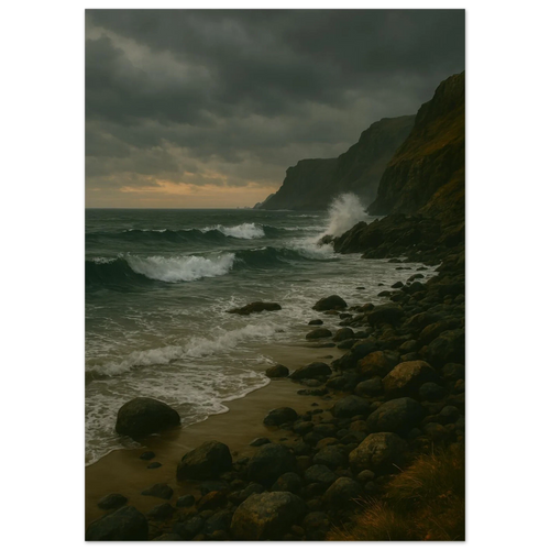 Dramatic Stormy Coastline Poster - "Porshe 911 GT3 Test" Art Print in Various Sizes