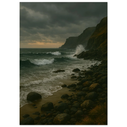 Dramatic Stormy Coastline Poster - "Porshe 911 GT3 Test" Art Print in Various Sizes