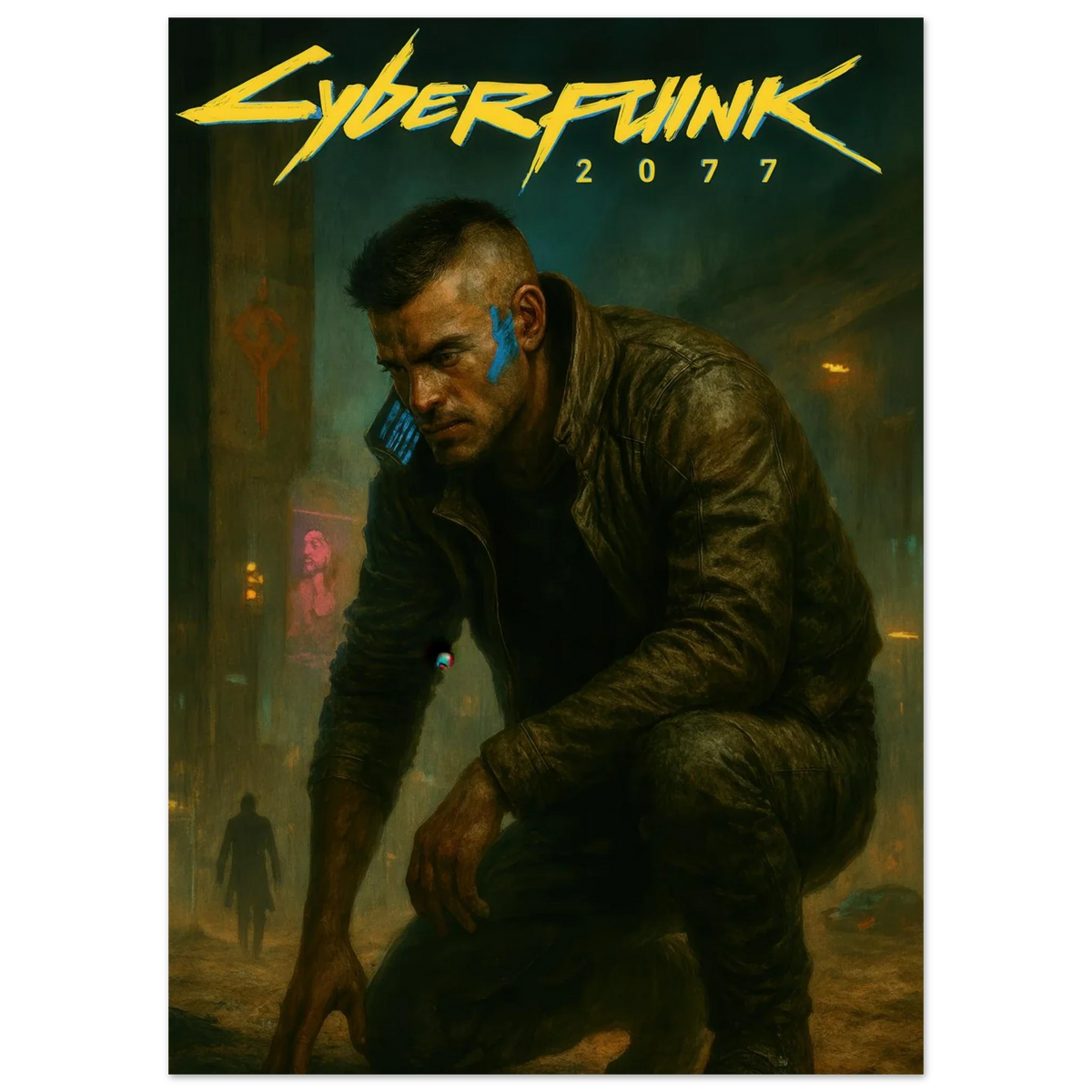 Cyberpunk Poster - Övergiven Stad Art Print