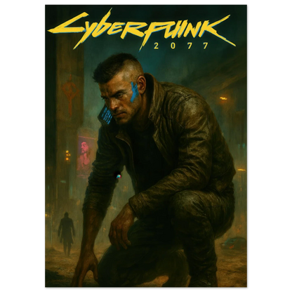 Cyberpunk Poster - Övergiven Stad Art Print