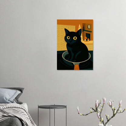 Katt i Stekpanna Poster – Rolig Konst för Ditt Hem