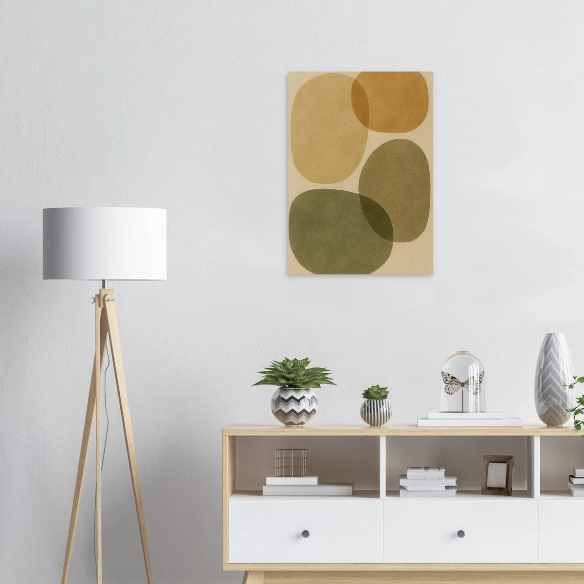 Minimalist Organic Shape Art Print – Earth Tones Abstract Poster