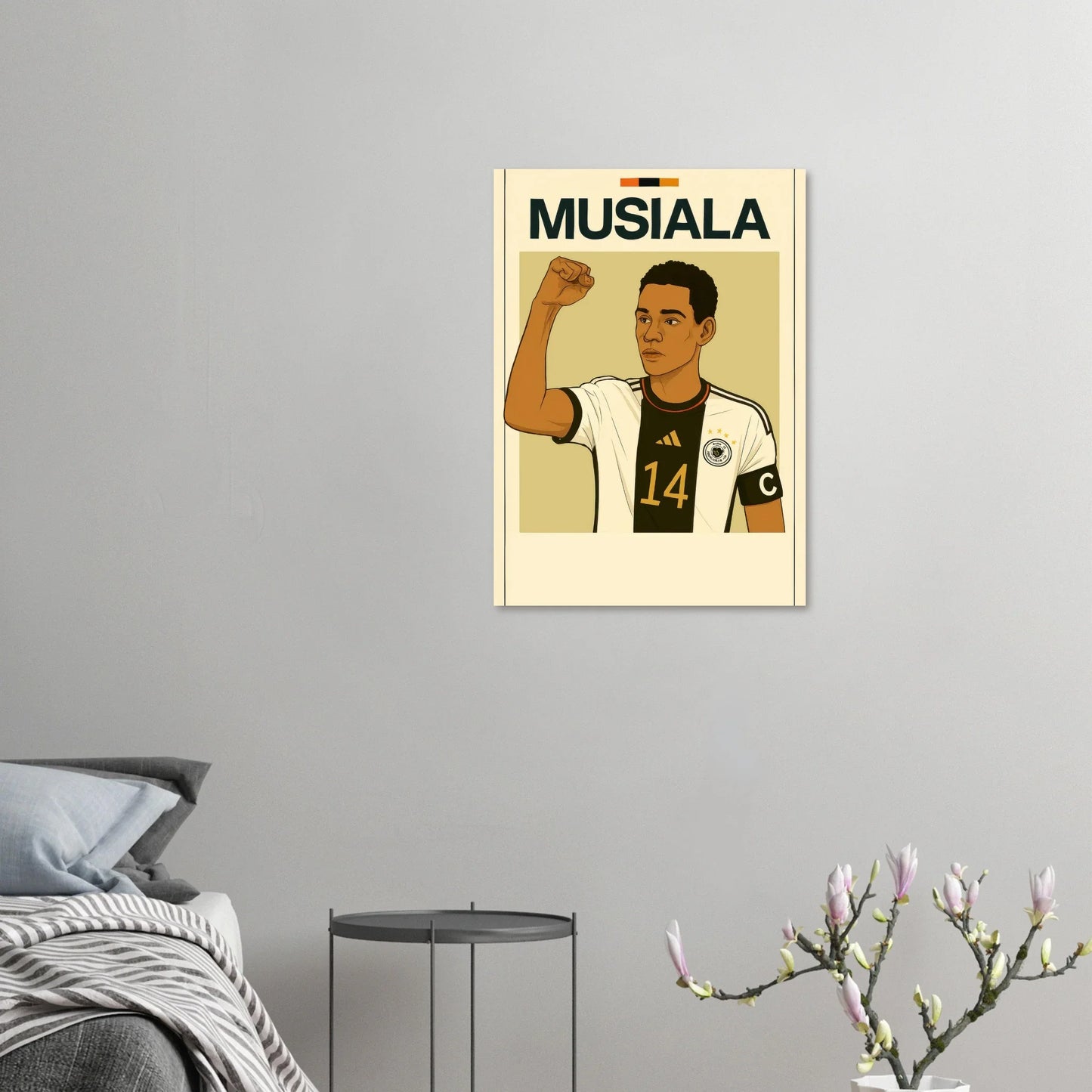 Musiala Dynamic Action Poster – Bold Sports Art Print in Various Sizes