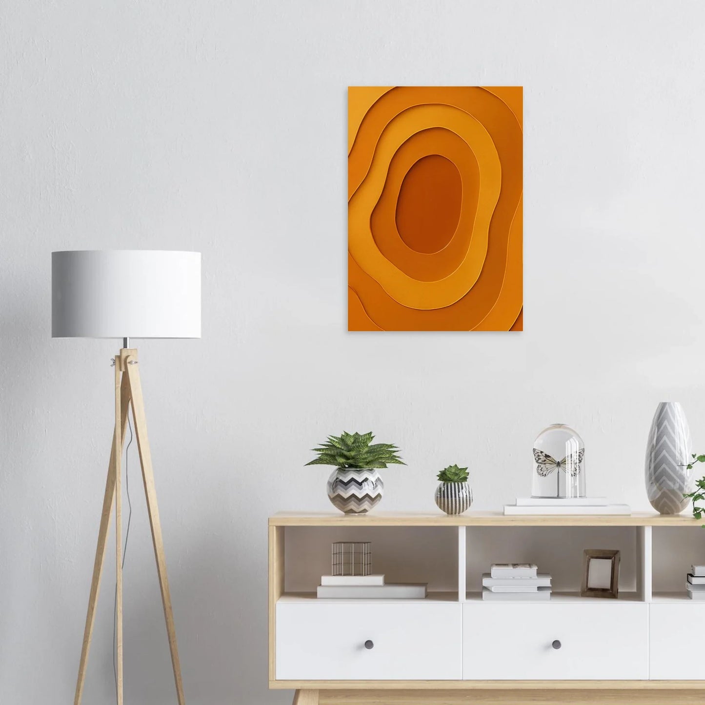 Abstrakt Terracotta Delight - Modern Minimalist Orange Art Print
