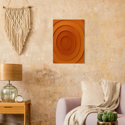 Abstrakt Minimalistisk Orange Spiral Affisch - Klassisk Halvblank Kvalitet för Konstälskare