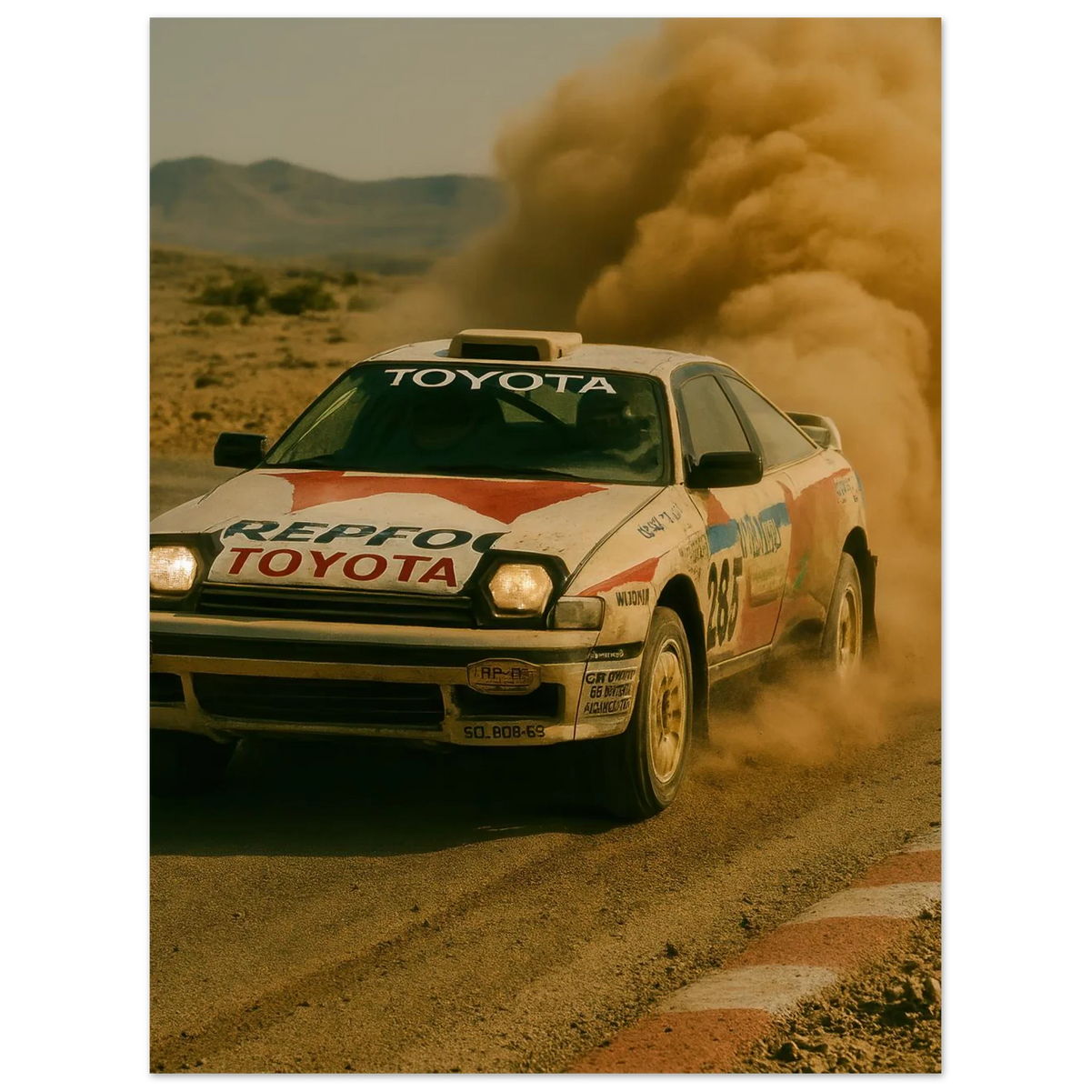 Bilar: Rallycross Retro - Dynamisk Väggkonst i Olika Storlekar
