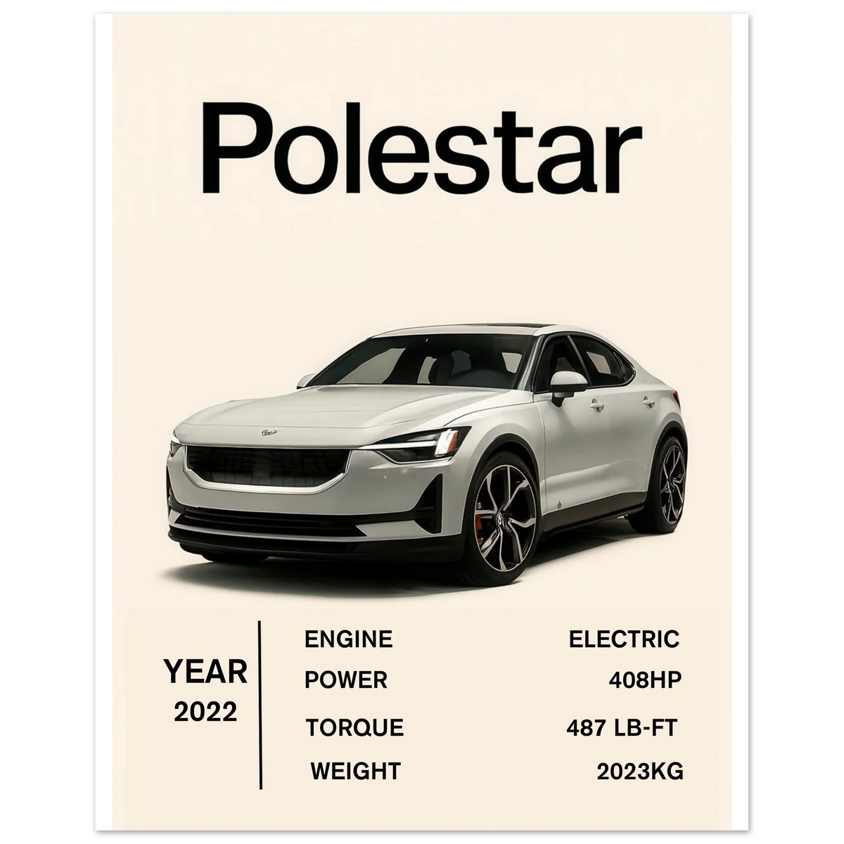 Polestar Performance Konsttryck – Modern Elbilsaffisch i Flera Storlekar