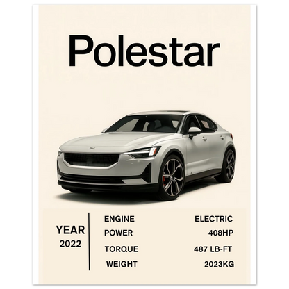 Polestar Performance Konsttryck – Modern Elbilsaffisch i Flera Storlekar