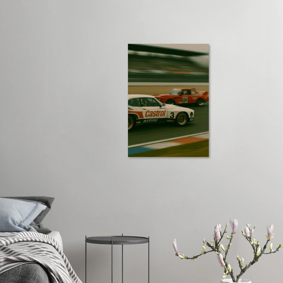 Bilar: Classic Race Car Art Print – Adrenaline-Fueled Elegance for Your Wall