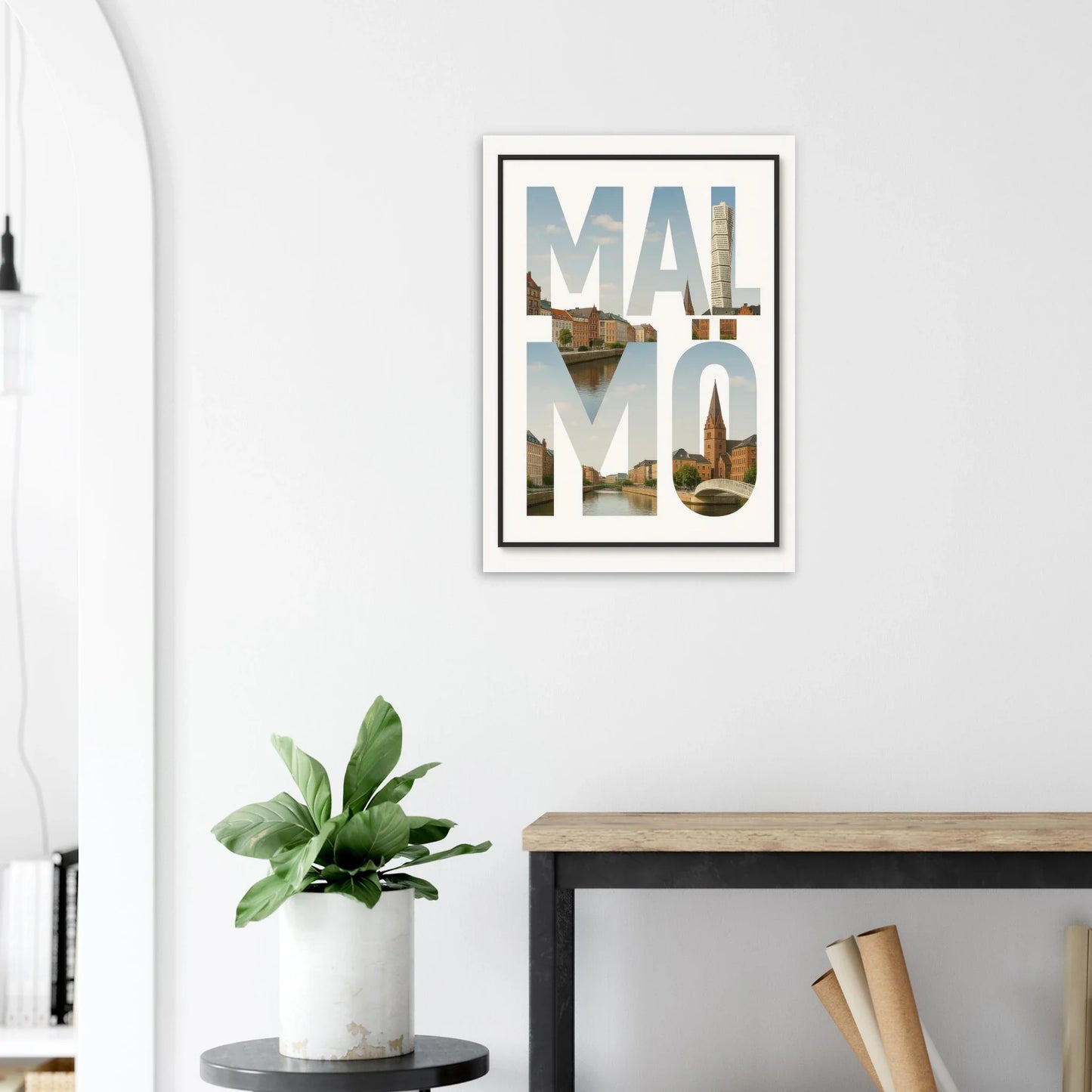 Malmö Cityscape Art Poster - Iconic Landmarks & Urban Charm Print
