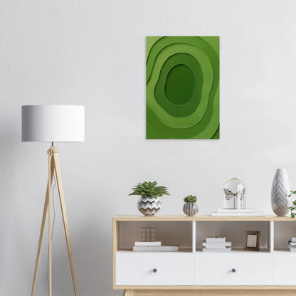 Abstrakt Grön Minimalistisk Kartografi Konsttryck – Väggkonst i Lager för Jordnära Elegans