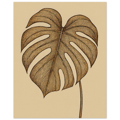 Frukter: Elegant Monstera Leaf Art Print – Elevate Your Space with Nature's Golden Touch, Available in Multiple Sizes