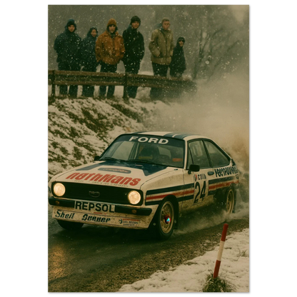 Bilar: Episk Rallyaction – Klassisk Vintage Bilkonst i Flera Storlekar