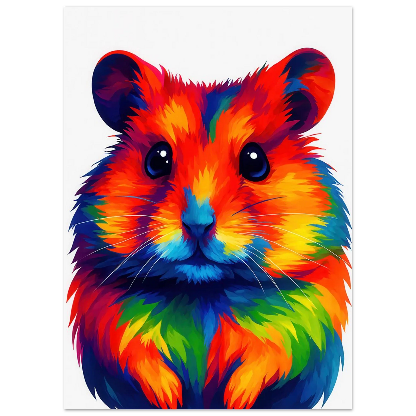 Djur: Vibrant Pop Art Hamster Poster - Colorful & Expressive Wall Art in Various Sizes