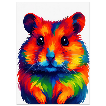 Djur: Vibrant Pop Art Hamster Poster - Colorful & Expressive Wall Art in Various Sizes