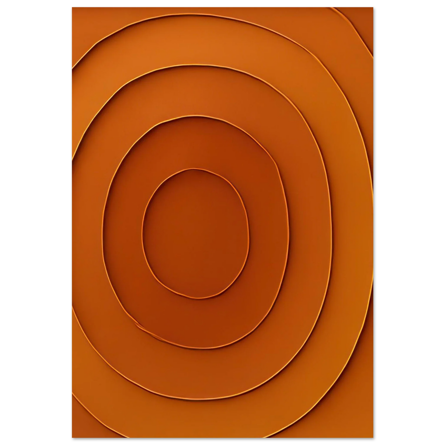 Abstrakt Minimalistisk Orange Spiral Affisch - Klassisk Halvblank Kvalitet för Konstälskare