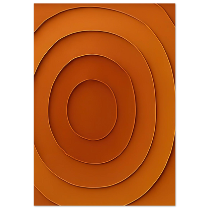 Abstrakt Minimalistisk Orange Spiral Affisch - Klassisk Halvblank Kvalitet för Konstälskare