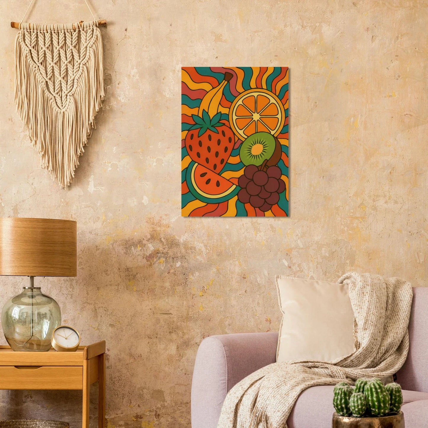Frukter – Retro Fruity Swirls Art Print for a Pop of Vibrant Color