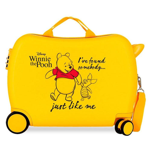 Resväska Winnie The Pooh för barn, med hjul, gul