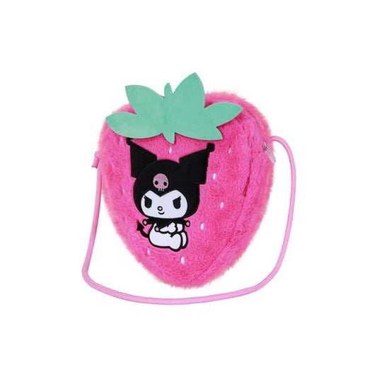 Axelväska Kuromi i polyester, rosa, justerbar rem