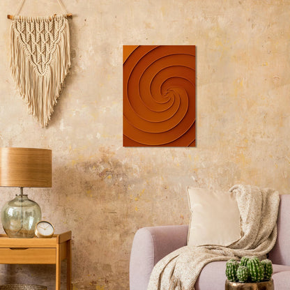 Abstrakt Spiral Konsttryck i Rustika Jordtoner – Modern Minimalistisk Poster i Flera Storlekar