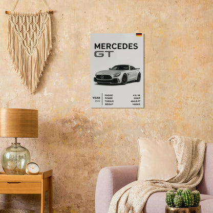 Mercedes GT 45: German Engineering Specs Poster Print – Elevate Your Space with Automotive Artistry