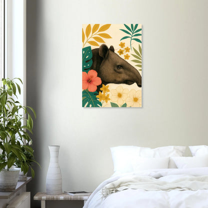 Tropicana Tapir Konstavla – Djurmotiv med Vibrerande Flora
