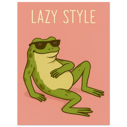 Lazy Style Chillin' Frog Poster – Retro Vibe Art Print