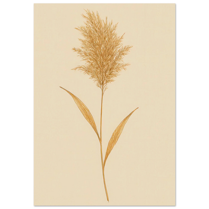 Frukter – Elegant Pampasgräs Botanisk Affisch i Jordnära Toner, Premium Halvblankt Papper