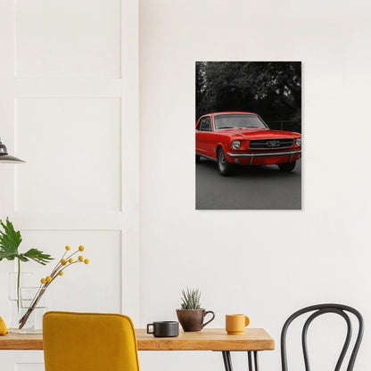 Klassisk Röd Mustang Poster - Tidlös Bilkonst för Entusiasten