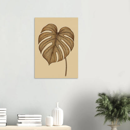 Frukter: Elegant Monstera Leaf Art Print – Elevate Your Space with Nature's Golden Touch, Available in Multiple Sizes