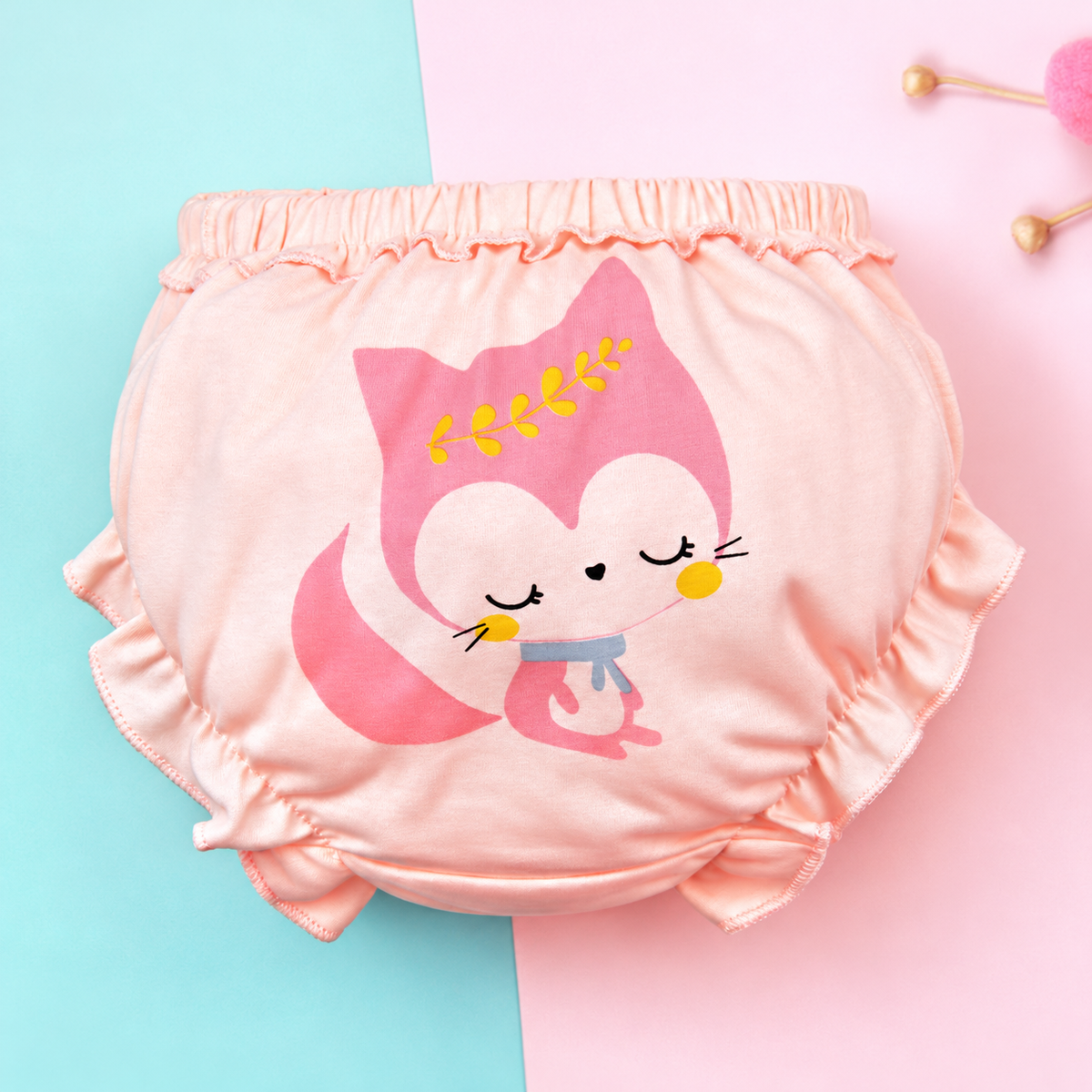 Ruffled Cotton Baby Bloomers