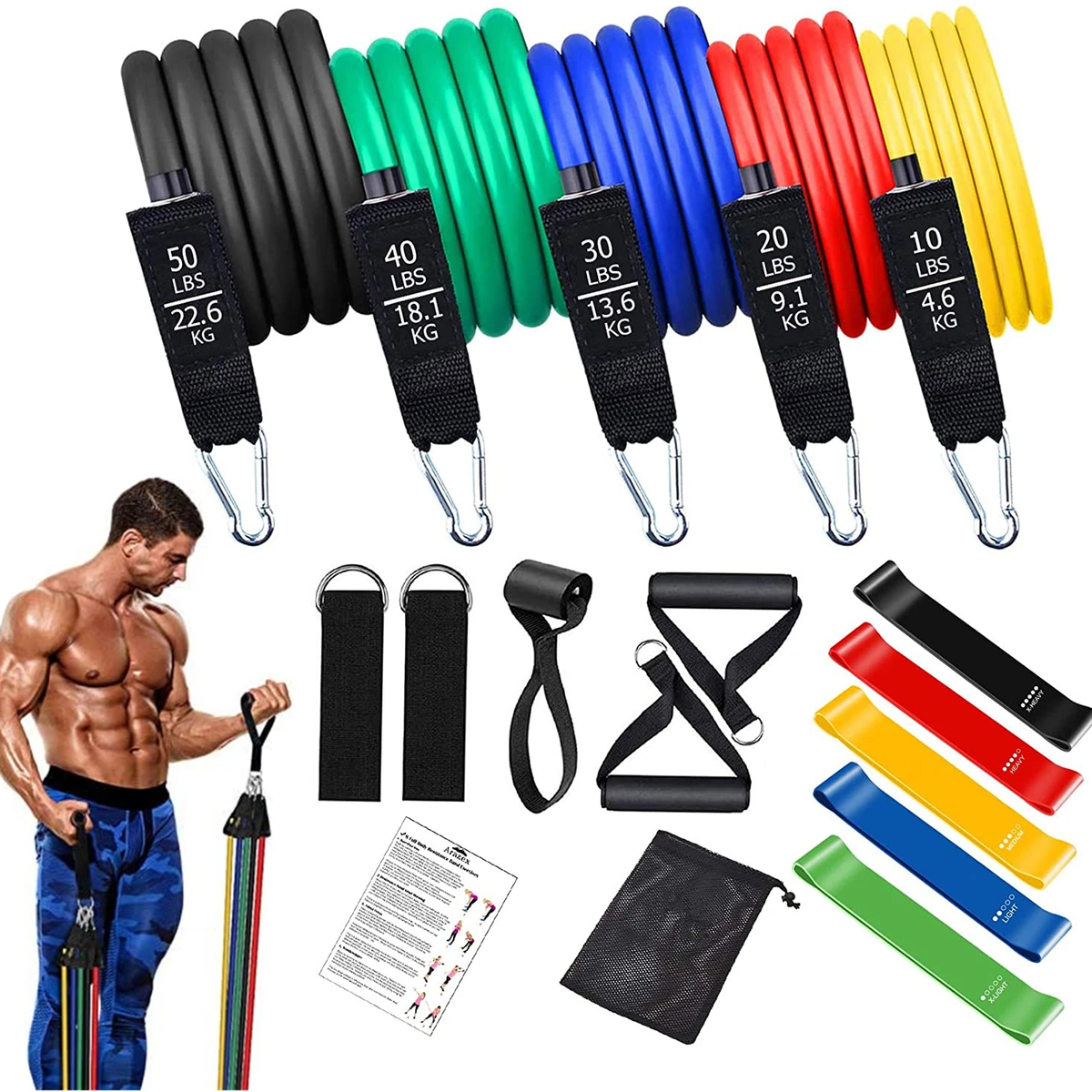 Eleven Piece Resistance Band Set