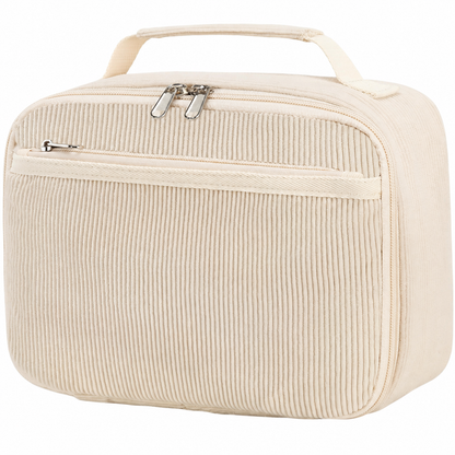 Corduroy Lunch Bag with Zip Pockets