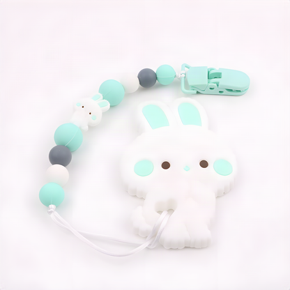 Bunny Teether and Pacifier Clip