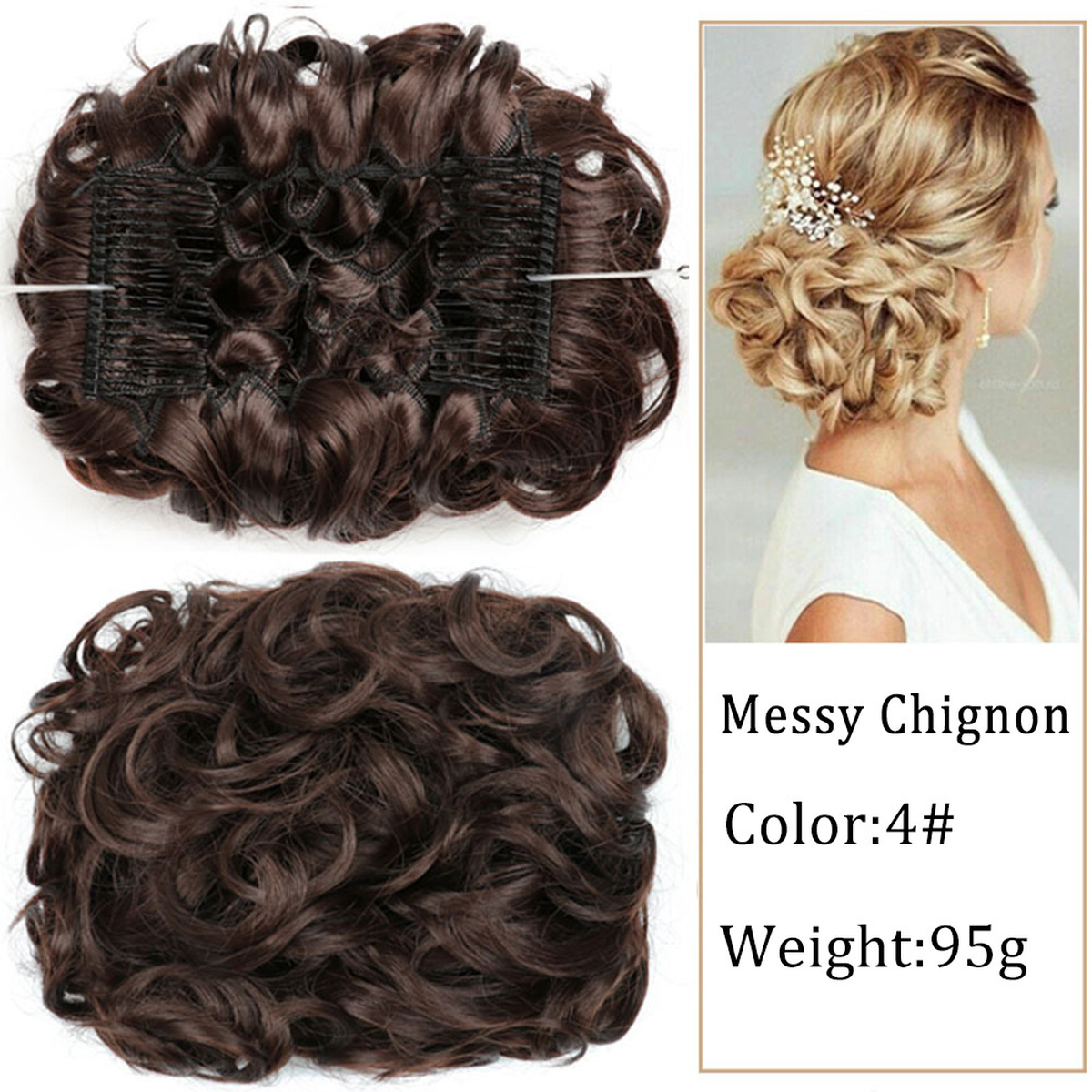Curly Comb-In Bun Hairpiece