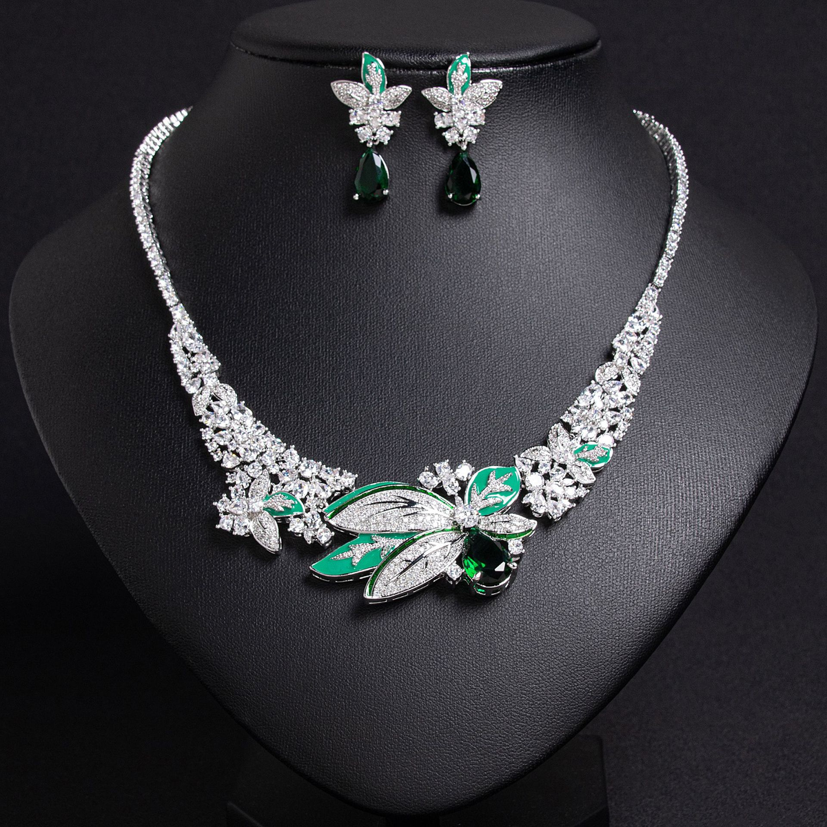 Floral Necklace and Earring Set